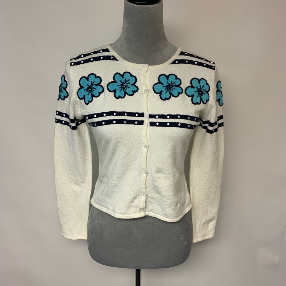 Hartstrings Cardigan Floral Sequins Bohemian Girls SZ 10/12